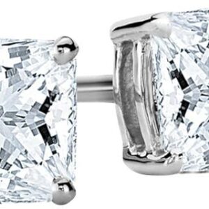 0.5-5 IGI Certified LAB-GROWN Princess Cut Diamond Earrings 4 Prong Screw Back Ultra Premium Collection (E-F Color, VS2-SI1 Clarity)