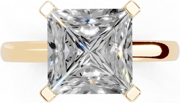 Princess Cut Lab Grown Diamond IGI Certified 4 Prong Solitaire Engagement Ring in 14K Gold, Platinium for Women (1.0-5.0 Ct, F-G Color, VS1-VS2 Clarity) - Image 4