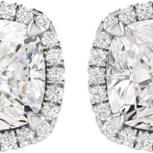 1 to 4 Carat IGI CERTIFIED LAB GROWN Round Halo Diamond Earrings 14K Gold Value Collection Push Back Push Back (D-E Color VS1-VS2 Clarity) IDEAL CUT