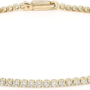 14k Yellow Gold Lab-Grown Diamond Bracelet Stackable (1.50 cttw, F-G Color, VS-SI Clarity) 7.5″